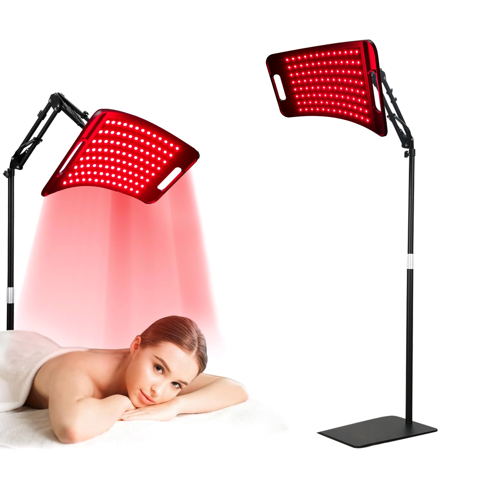 Red Light Therapy Lamp for Face and Body, Infrared Light Therapy Lamps with Adjustable Stand 660nm Red Light & 850nm Near Infrared Light Therapy Lamp Device at Home with Timer