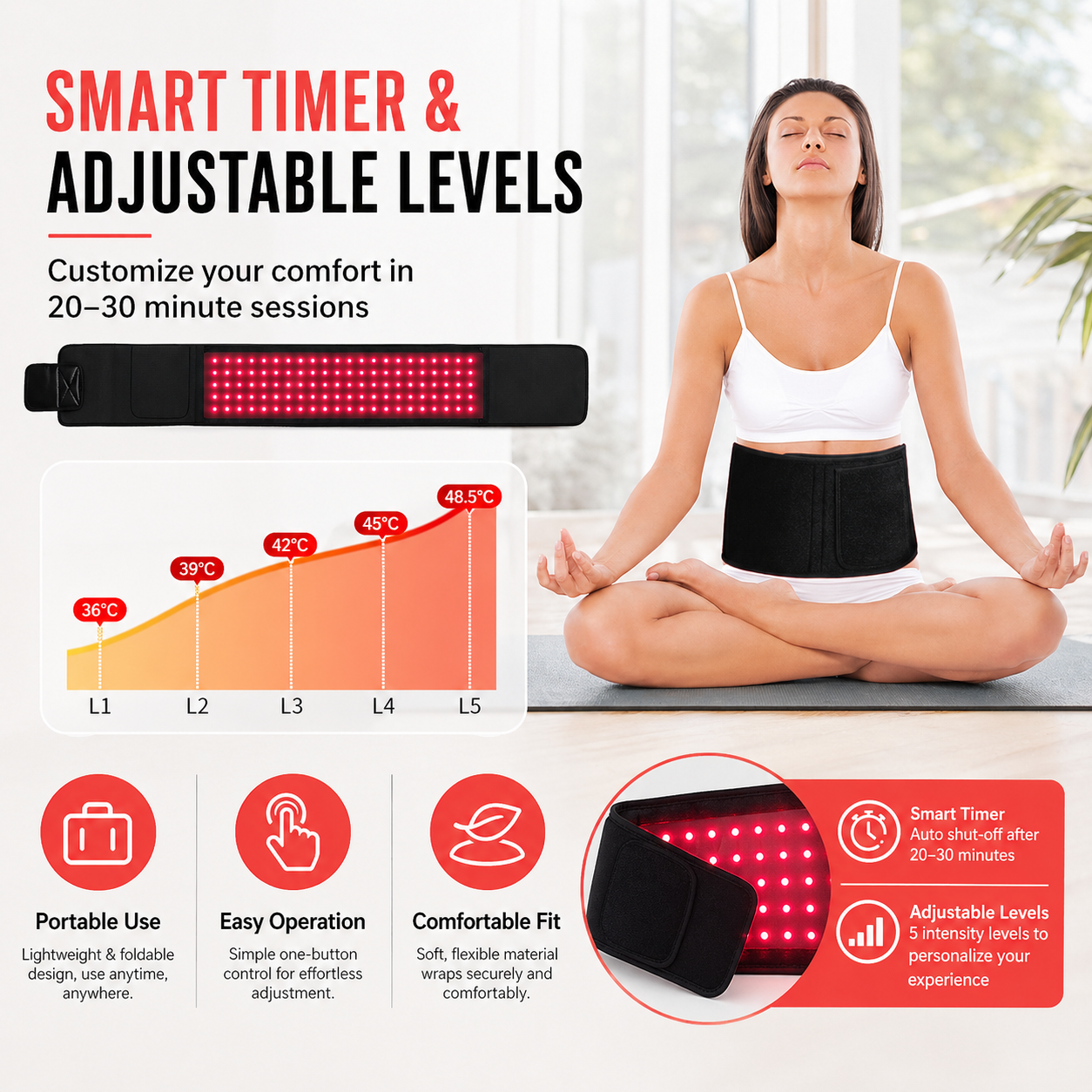 105LED Red Light Therapy Belt
