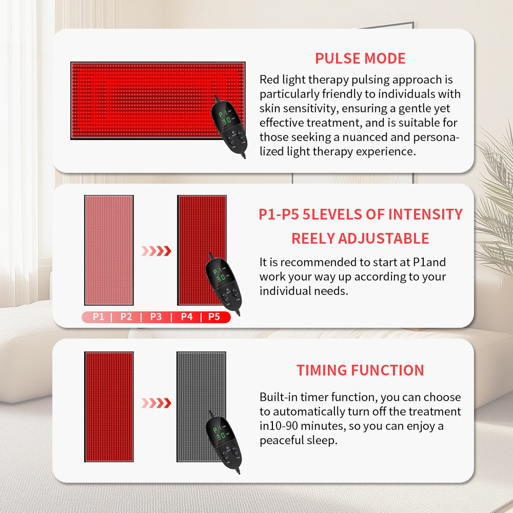 Full body Red Light Therapy Mat for Whole Body - 70.9 * 31.5 Inch 1280 LEDs