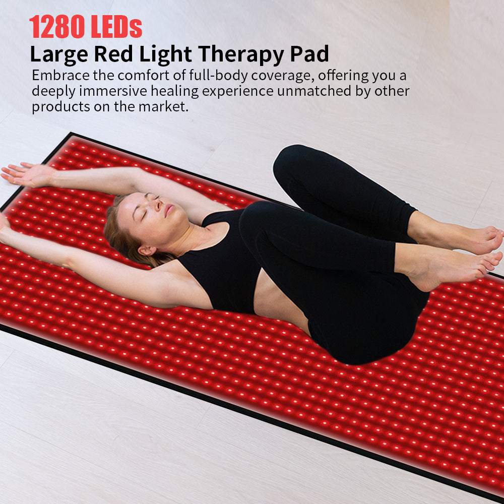 Full body Red Light Therapy Mat for Whole Body - 70.9 * 31.5 Inch 1280 LEDs