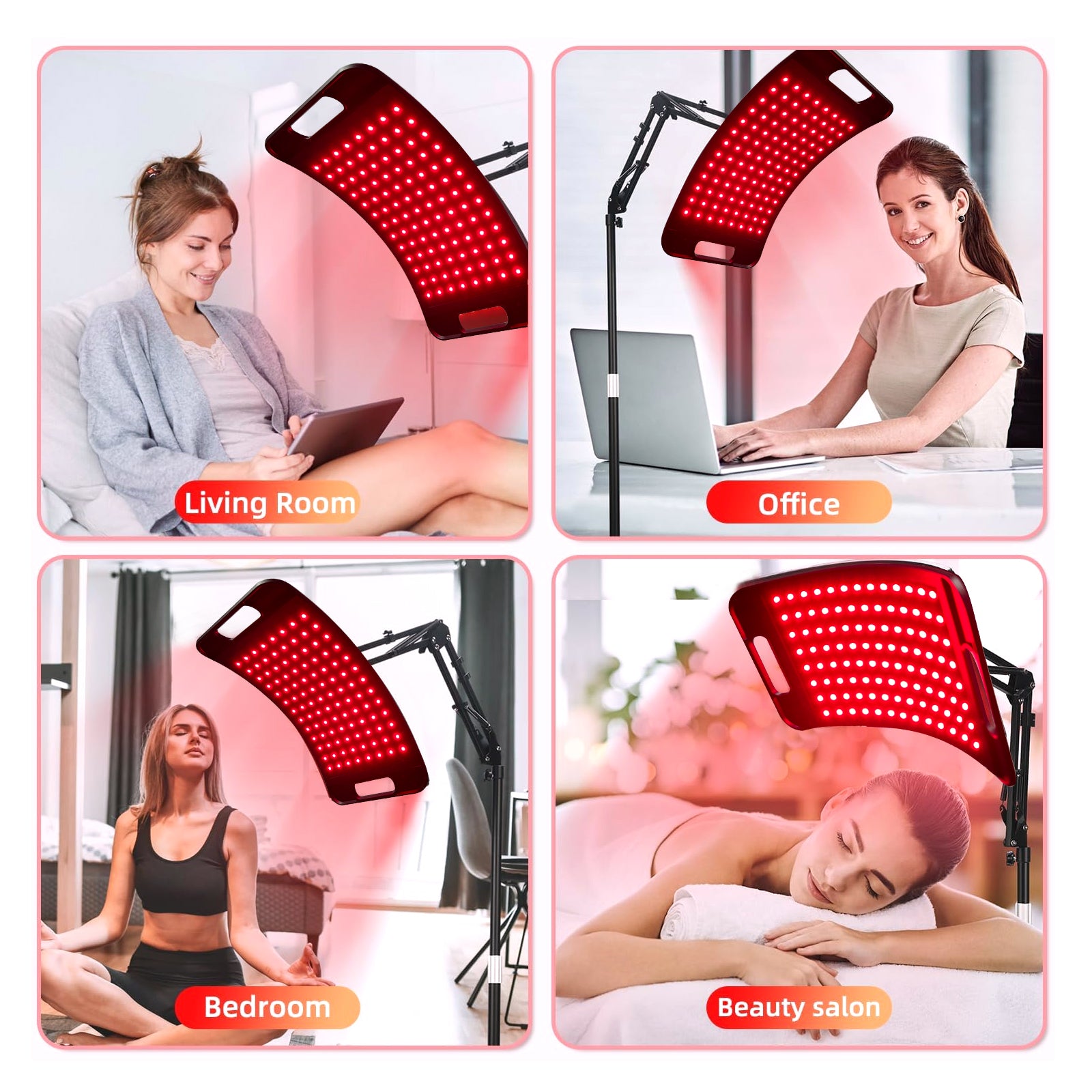 Red Light Therapy Lamp for Face and Body, Infrared Light Therapy Lamps with Adjustable Stand 660nm Red Light & 850nm Near Infrared Light Therapy Lamp Device at Home with Timer