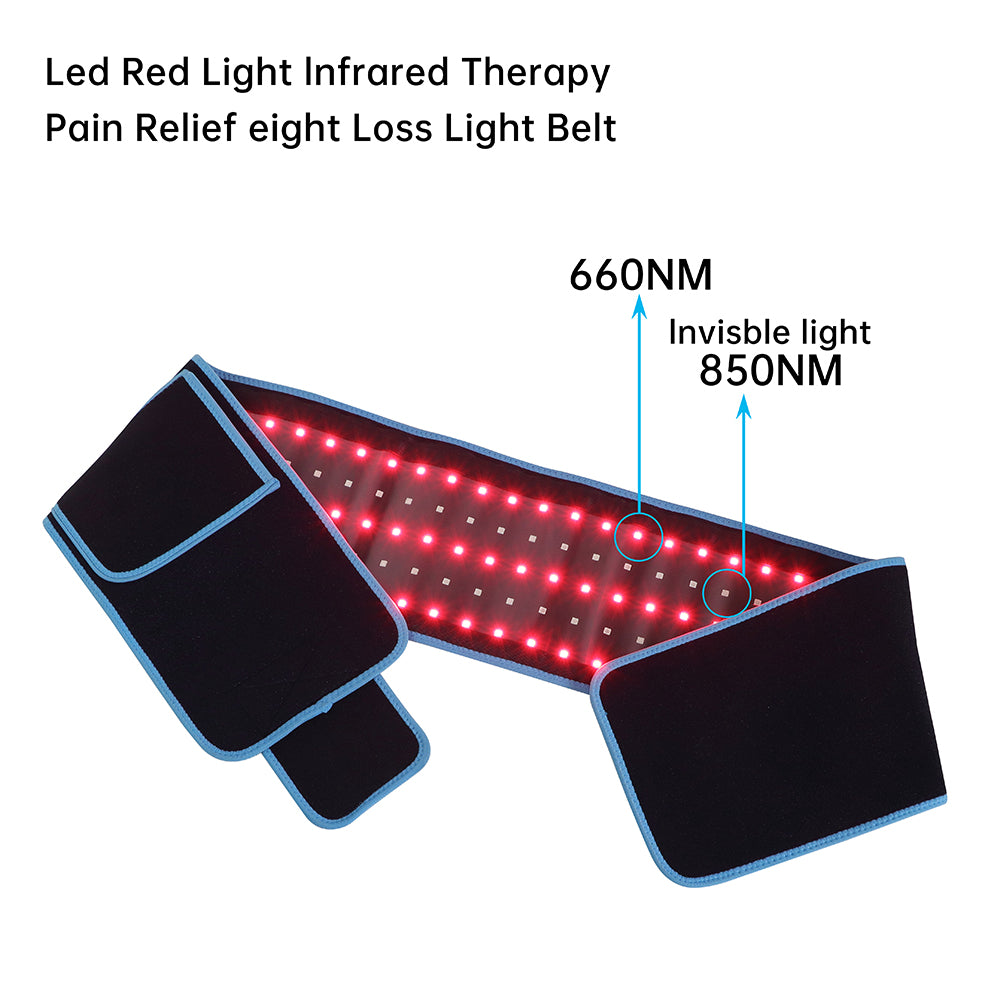 Red & Infrared Light Therapy Belt for Pain Relief Flexible Wearable Wrap Deep Therapy Pad with Timer for Back Shoulder Joints Muscle Pain Relief